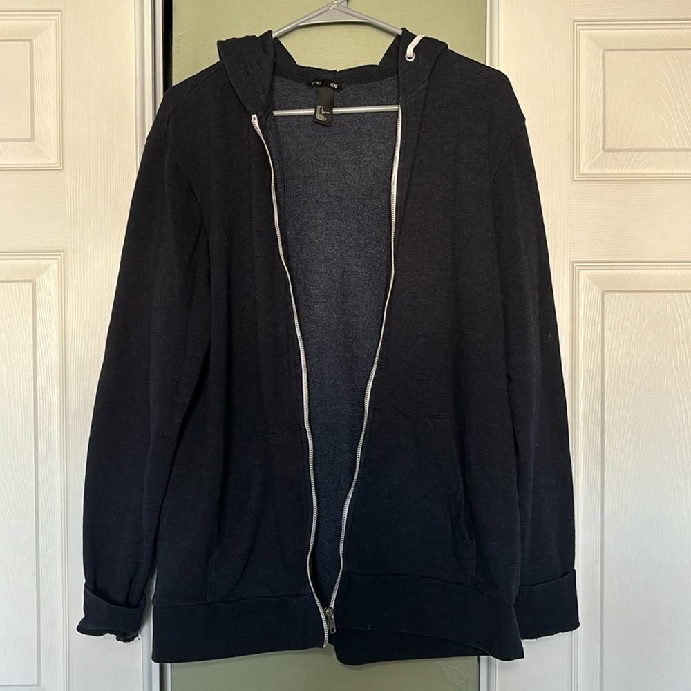 H&M Women’s Zip Up Hoodie Sweatshirt, Size Large, Good Used Condition